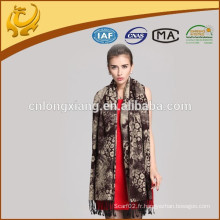 Hot Selling High Quality Soft Pashminas Cashmere Sentiment Leopard Jacquard Design Soie Châle